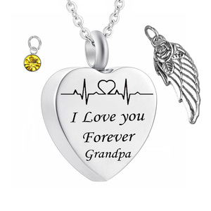 'Te amo forever de la cremación memorial cenizas urna collar de alas de Ángel <span class=keywords><strong>regalo</strong></span> colgante para el <span class=keywords><strong>abuelo</strong></span> - Product Image 1