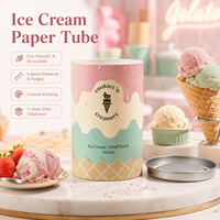 Tubo de Papel Kraft Recubierto para Contacto con Alimentos, Caja Cilíndrica de Papel para Helado, Logotipo Personalizado, Embalaje de Cartón para Regalos al por Mayor