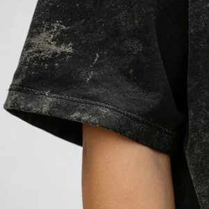 T-shirt graphique épais pour homme Wuyi 300 g/m² coupe ample style streetwear vintage 100 % coton délavé effet vieilli style urbain rétro - Product Image 3