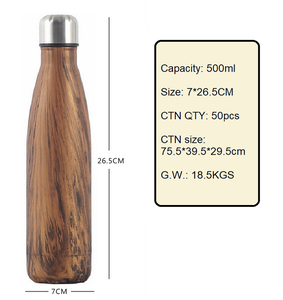 17オンス500ml二重壁スポーツフラスコサーマルドリンクウェアステンレス鋼304コーラ型ウォーターボトル - Product Image 2