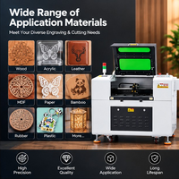 Machine de gravure et de découpe au laser CO2 6040, graveur laser de bureau 60x40cm pour matériaux non métalliques, certifié CE