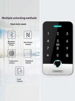 Système de contrôle d'accès intelligent SmartGou tout-en-un, étanche, contrôlé par application, avec lecteur d'empreintes digitales, serrure magnétique, gâche électrique et lecteur de cartes pour portes
