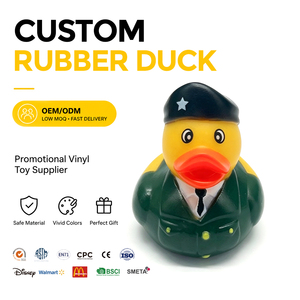 Pato de Goma de PVC Suave Personalizado al por Mayor, Diseño de Soldado del Ejército, 10 cm, con Sonido al Apretar, Unisex, para Regalo Promocional - Product Image 1