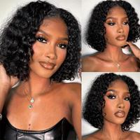 Fournisseur en vogue perruques dentelle frontale hd pré-plumées perruques crépues bouclées courtes Bob perruques birmane 100% cheveux humains dentelle frontale perruques pour les femmes noires