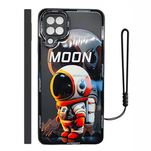 Funda de teléfono de silicona con estampado de dibujos animados de astronautas lindos con cubierta trasera de cuerda para Samsung S23 ultra A12 A52 <span class=keywords><strong>A72</strong></span> A32 <span class=keywords><strong>A53</strong></span> A02 A50 A33 S22 - Product Image 3