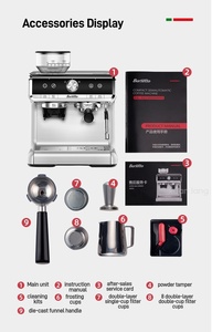 Machine à café semi-automatique noire, machine à expresso pour la maison, le magasin, le <span class=keywords><strong>bureau</strong></span>, avec mousseur à vapeur haute pression - Product Image 6