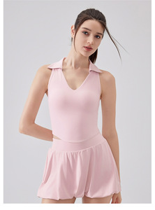 Débardeur de yoga pour femme, col en V, dos nageur, avec découpes à la taille, coussinets amovibles, sans manches, coupe ajustée, pour l'entraînement, le Pilates et le sport - Product Image 3