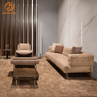 Neueste Designs moderne Sofas Luxus Wohnzimmer Leder einzelne braune Sofas Set Möbel nach Hause