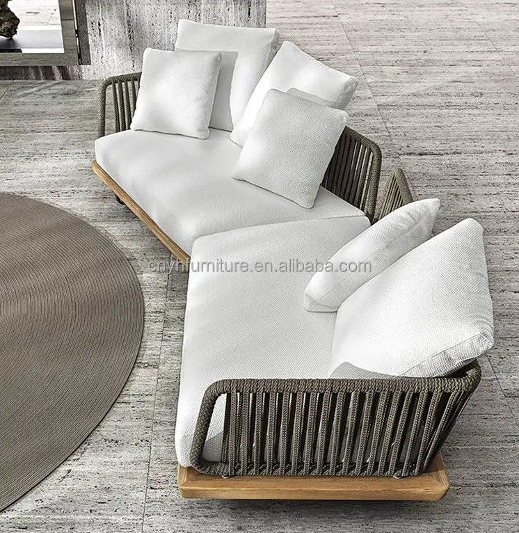 Sofá mobiliário de jardim ao ar livre plus size conjuntos de sala de estar de madeira ao ar livre grande de luxo sofá lounges ao ar livre