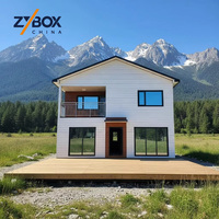 2-stöckige Fertighausvilla mit Steinoptik-Fassade, rotem Giebeldach, wasserdichtem Containerhaus, 4-5 Schlafzimmer, Luxuswohnung zu verkaufen