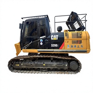 Excavadora de cadenas usada Caterpillar CAT 329D2, amarilla, equipo de construcción motorizado, excavadora con cazo de excavación - Product Image 1