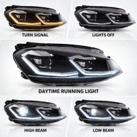 Ensemble de phares LED complets PCS-H04 pour VW Golf 7 Mk7 TSI TDI 2013-2017 DRL Séquentiel Ambre LED Kit de phares avant de voiture