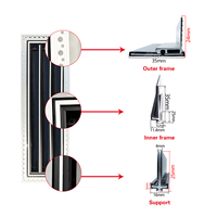 Diffuseur linéaire à lame semi-circulaire réglable en profilé aluminium, épaisseur 0,8 mm, pour sortie d'air de bâtiment de bureaux