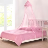Moustiquaire de lit d'été pour enfants avec bordure de couronne d'étoile et de pompon et caractéristique pliée de squines pour un usage domestique