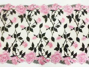 Pizzo Ricamato con Fiori Colorati all'Ingrosso dalla Fabbrica Cinese, Bordatura in <span class=keywords><strong>Tulle</strong></span> per Reggiseni da Donna 2025 - Product Image 3