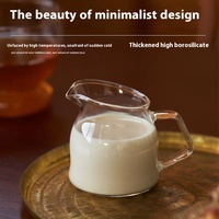 AT PACK Mini Carafe à lait en verre de style classique avec grande capacité, tasse à café de voyage portable pour condiments