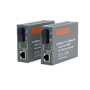 BYXGD Fiber Optical HTB-3100AB 10/100M RJ45 Single Fiber Single-mode Media Converters Fiber Transceiver