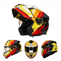 Casque de moto modulaire intégral certifié DOT - Conception rabattable avec visière double pour adultes hommes et femmes