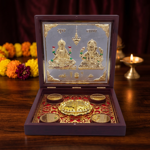 Estatua de Ídolo Hindú Hecha a Mano, Decoración Artística Tradicional de Acero Inoxidable Plateado, Artesanía de Varias Piezas para Boda o Diwali - Product Image 3