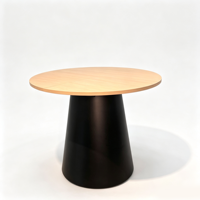 Table basse ronde moderne 2 places avec structure en fer robuste pour salles de réunion de bureau