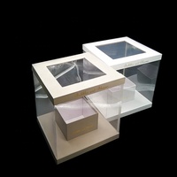 Boîte à gâteau biodégradable personnalisée de haute qualité pour gâteau d'anniversaire, boîte cadeau avec fenêtre transparente, emballage de boîte à gâteau