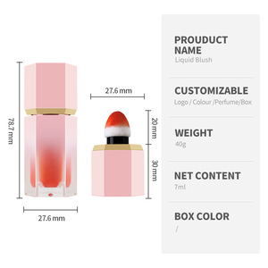 Face Cosmetics High Pigment Cruelty Free Gradient Vegan Private Label Makeup Blush <strong>Sponge</strong> Lip Tint Liquid Cheek <strong>Blusher</strong> - Product Image 6