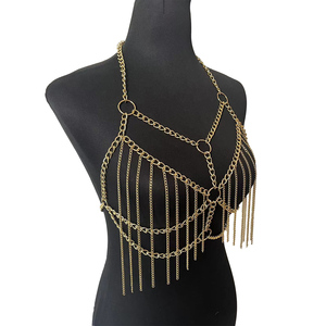 Mode Zomer Bikini Body <span class=keywords><strong>Chain</strong></span> Buik Goud Taille Kralen Sieraden Harnas Borst Ketting Voor Vrouwen Gewichtsverlies - Product Image 4