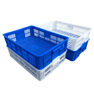 630*415*180mm Vegetables Storage Plastic Crates Rectangle Virgin Material Stacking Baskets turnover basket