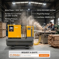 Compresseur d'air à vis rotatif électrique industriel 300 L 500 L Intégré 3 en 1 Compresseur d'air combiné Sécheur d'air
