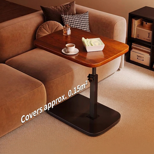 Modern Metal <b>Sofa</b> <b>Side</b> C-<b>Table</b> with Wide Tabletop and Stable Base for Coffee and Laptop Work - Product Image 2