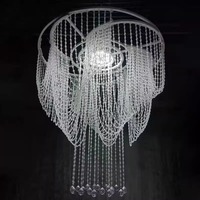 Lustre de décoration de rideau en perles de cristal acrylique moderne pour lustres de mariage éclairage suspendu de décoration de mariage