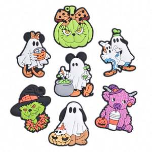 2025 recién llegado, dijes para zapatos de <span class=keywords><strong>Halloween</strong></span>, diseño personalizado, decoraciones para zapatos de PVC suave para zuecos de <span class=keywords><strong>EVA</strong></span>, pulsera y pulsera - Product Image 3