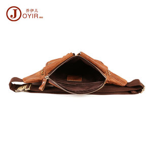 Joyir Men's Genuine Leather Crossbody <b>Bag</b> Matte Brown Multi-Functional Chest <b>Bag</b> Everyday Use - Product Image 4