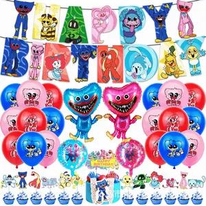 游戏时间12英寸印花气球套装生日派对装饰品罂粟游戏旗帜蛋糕托普儿童生日用品X4017