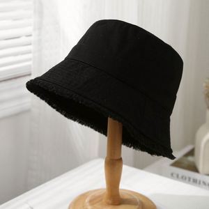 หมวกชาวประมงผ้าฝ้ายฟอกขอบรุ่ย สไตล์ลำลองสำหรับผู้หญิง  ใส่ได้หลายโอกาส ป้องกันแสงแดด สีพื้น  คอลเลคชั่นฤดูใบไม้ผลิ/ฤดูร้อน - Product Image 6