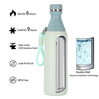 Flacon isolé sous vide à double paroi en acier inoxydable 304 détachable bouteille d'eau de sport portable pour la randonnée en plein air