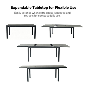 <span class=keywords><strong>Tavolo</strong></span> da Pranzo Estensibile in Alluminio HOMFUL con Piano DPC Resistente alle Intemperie per Esterni, da 6-10 Posti - Product Image 2