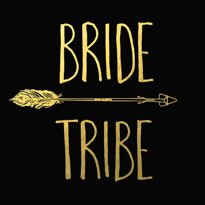 2020 New Bride Tribe Team Bride Temporary Glitter Tattoo Sticker Tattoo Temporary Metal Stickers Gold Foil Tattoo Sticker