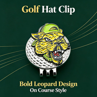 Marqueur de balle de golf magnétique à motif léopard émaillé, clip pour casquette, accessoire personnalisé avec logo, s'adapte aux casquettes et visières, idéal pour les cadeaux promotionnels d'entreprise