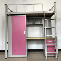 Lit superposé en acier pour dortoir Lit superposé en métal pour école Lit mezzanine pour dortoir avec bureau d'ordinateur