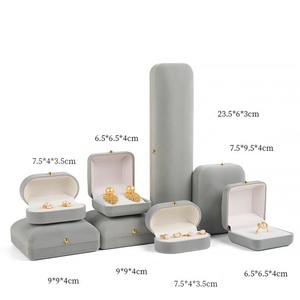 Gold Buckle Bronzing Flocked Rectangular Jewelry <b>Box</b> for <b>Ring</b> Earring Pendant Necklace Bracelet Storage Packaging Fashionable - Product Image 6