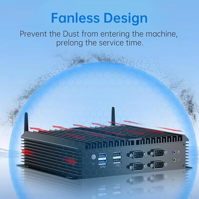 Industrial PC Fanless Mini Computer Core I5-8250U 16GB RAM 256GB SSD Dual 2.5G LAN 6x COM RS232 4G Module/SIM Made in China