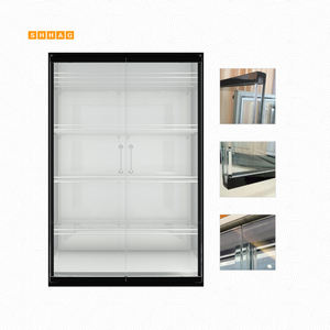 Vitrines réfrigérées électriques à triple porte en verre 3/2 portes refroidisseur de boissons double température hôtel ménage bière boissons - Product Image 3