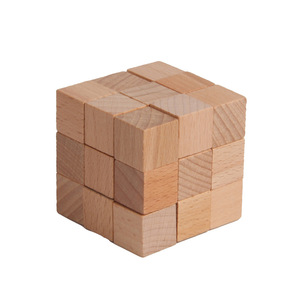 Mở khóa bằng gỗ khối xây dựng câu đố giáo dục sớm cổ điển Mortise và tenon Đồ chơi bằng Gỗ Quà Tặng - Product Image 6