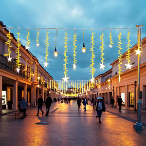 LED Curtain Star Icicle Lights Warm White Natal Outdoor Decoração Iluminado Luzes penduradas para Street Landscape Festivity - Product Image 4