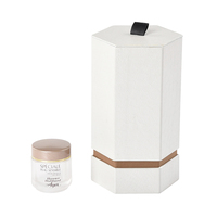 Boîte cosmétique de luxe haut de gamme recyclable en forme d'hexagone Boîte d'emballage de parfum en papier de stratification mat avec logo personnalisé gaufrage impression