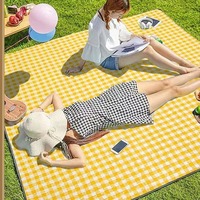 Tapis de pique-nique rectangulaire pliable imperméable de haute qualité, taille M, épais et durable, pour le camping, la plage, les barbecues en plein air, avec tissu Oxford