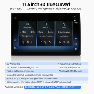 Reposacabezas Personalizado para Automóvil, Compatible con <span class=keywords><strong>BMW</strong></span> Serie 3, 5, 7, X3, X5, X7, Actualización Premium del Interior, Reemplazo Android 14 - Product Image 3