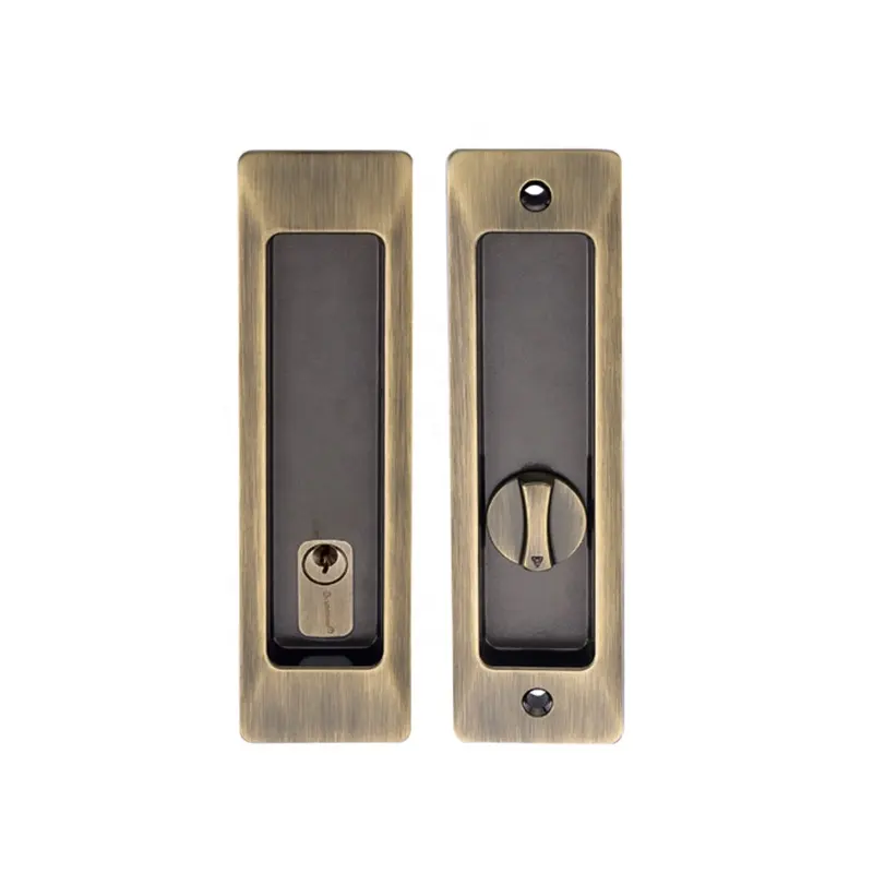 Square Sliding Hook Lock Pocket Door Lock High Security Cavity Barn Slide Lock for Bathroom Warehouse Wooden Door