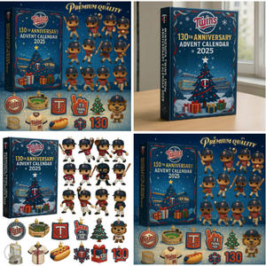 Calendario de Adviento de Plástico del 130 Aniversario de los Minnesota Twins - Caja Sorpresa con Adornos Navideños Festivos a Escala 1/12 para Fanáticos - Product Image 3
